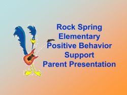 Rock Spring Elementary Positive Behavior Support Parent