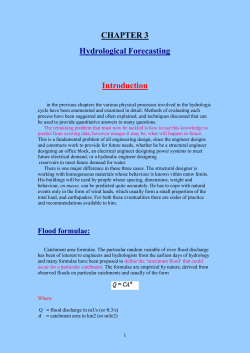 HYDROGICAL FORECASTING
