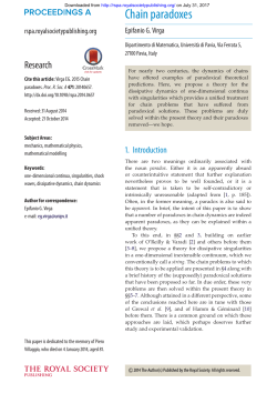 Chain paradoxes - Proceedings of the Royal Society A