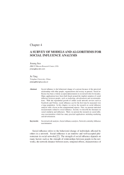 Chapter 4 A SURVEY OF MODELS AND ALGORITHMS FOR