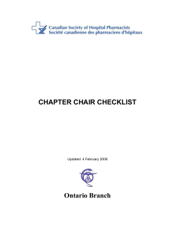 Chapter Chair Checklist - Canadian Society of Hospital Pharmacists