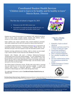 School Health Newsletter &ndash; August 2015.