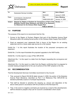 DS-08-09 Region request for conveyance Oshawa Water Supply Plant
