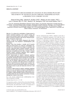 CognItIve MeCHAnIsMs oF CHAnge In MultIdIsCIPlInAry treAtMent