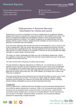 Osteoporosis in anorexia nervosa - Central and North West London