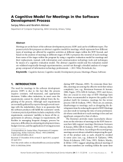 A Cognitive Model for Meetings in the Software Development Process