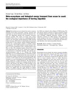 Meta-ecosystems and biological energy transport from ocean to coast