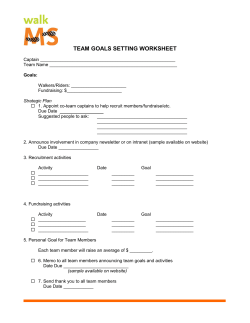 team goals worksheet - ms walk 2009