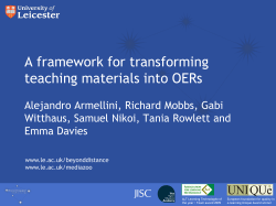 A framework for transforming teaching materials into OERs CORRE
