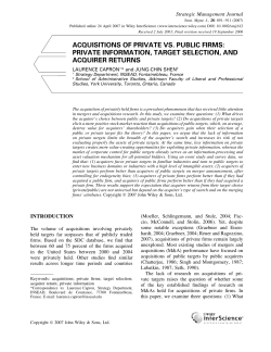 Acquisitions of private vs. public firms: Private information, target