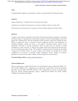 Computational cognitive neuroscience: what is a good model of