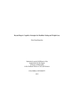 Cognitive Strategies for Healthier Eating and Weight