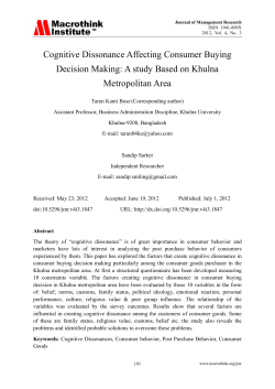 Cognitive Dissonance Affecting Consumer Buying Decision Making
