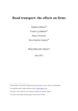 Road transport: the effects on firms
