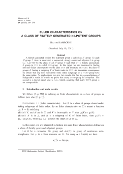 euler characteristics on a class of finitely generated