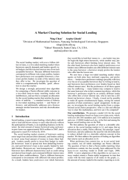 A Market Clearing Solution for Social Lending