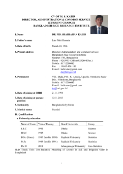 Publications of MS Kabir