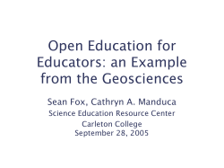 Open Education for Educators: an Example from the