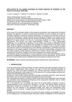 Application of TiO2 based coatings on stone surface of interest
