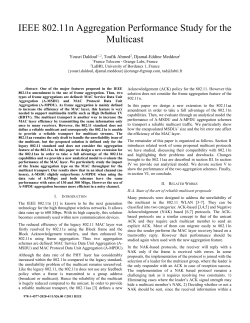 IEEE 802.11n Aggregation Performance Study for the Multicast