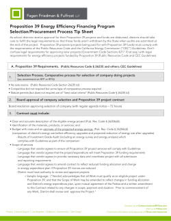 Tools October 2016 Proposition 39 Energy Efficiency Financing