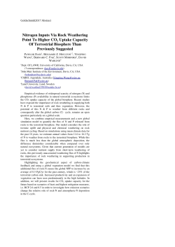 Nitrogen Inputs Via Rock Weathering Point To Higher CO2 Uptake