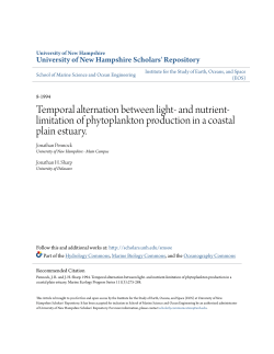 and nutrient-limitation of phytoplankton production in a coastal plain