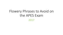 Flowery Phrases to Avoid on the APES Exam