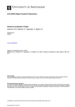 Anderson localization of light Wiersma, DS