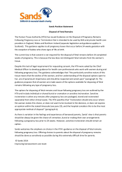 Sands Position Statement Disposal of Fetal Remains The Human