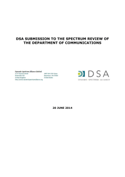 DSA Submission to the Spectrum Review of the Department of