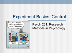 Experiment Basics: Variables