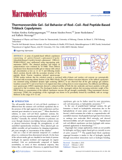Thermoreversible Gel&ndash;Sol Behavior of Rod&ndash;Coil&ndash;Rod Peptide