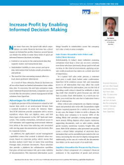 Increase Profit by Enabling Informed Decision Making