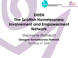 Scottish Homelessness Involvement