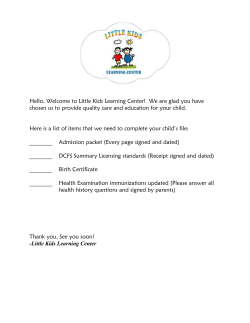 Our Admission Form - Little Kids Learning Center