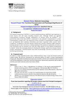 Functional Characterization and Physiological Significance of SETD3
