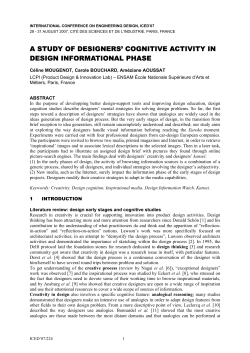 A STUDY OF DESIGNERS` COGNITIVE ACTIVITY IN DESIGN