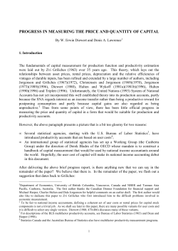 progress in measuring the price and quantity of capital