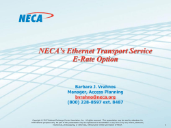 NECA`s ETS E-Rate Option (ERO)