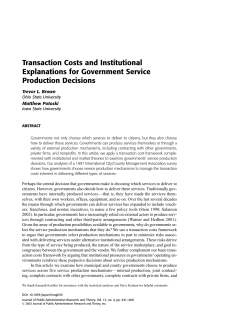 Transaction Costs and Institutional Explanations for Government