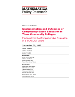 Implementation and Outcomes of Competency