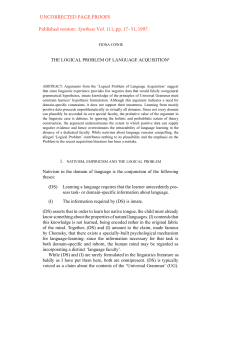 the logical problem of language acquisition