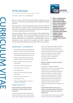CURRICULUM VITAE CURRICULUM VITAE PETER MICHAEL PhD