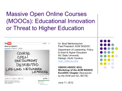 Massive Open Online Courses (MOOCs