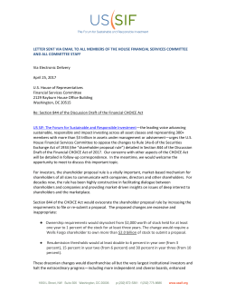 LETTER SENT VIA EMAIL TO ALL MEMBERS OF THE HOUSE