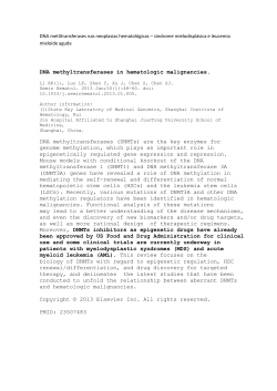 DNA methyltransferases in hematologic malignancies. DNA