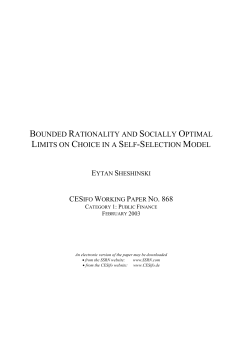 bounded rationality and socially optimal limits on choice in a self