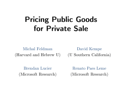 Pricing Public Goods for Private Sale
