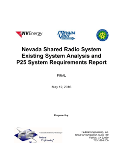 Nevada Shared Radio System Existing System Analysis and P25